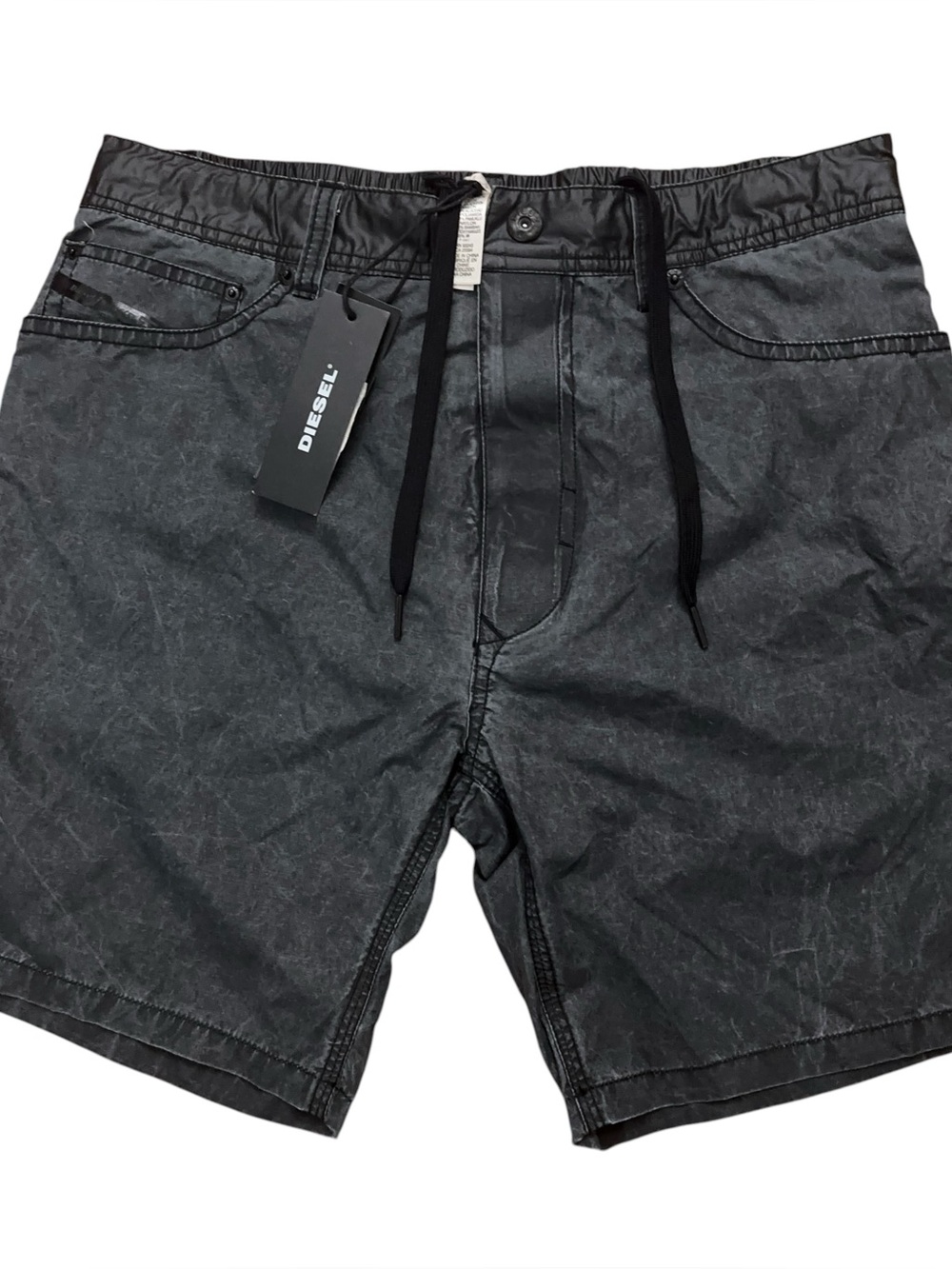 Diesel Beachwear Swim Trunks Shorts Mens Size S Brief Lined Drawstring Gray NEW